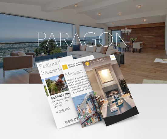 Bay Area condo with Paragon mobile app screens overlayed.